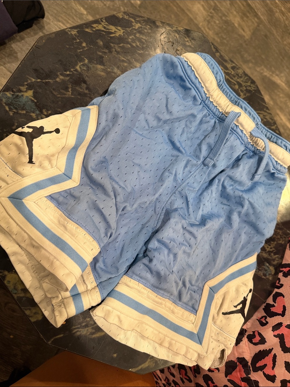 Light Blue and White Kids JORDAN shorts
